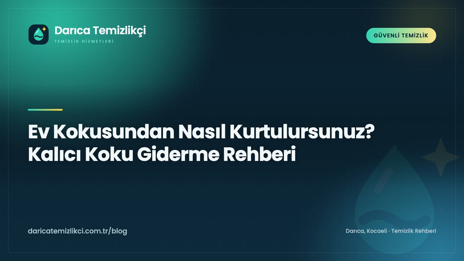 Ev kokusundan nasıl kurtulursunuz sorusunu gösteren havalandırılan oturma odası ve karbonat kabı